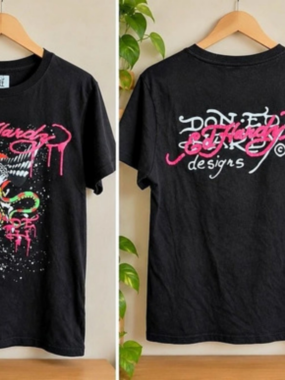 Ed Hardy Eagle Snake T-Shirt Graphic Tee Black Medium
